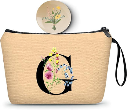 SEAMOON Maid of Honor Friendship Birthday Gifts for Women Her Aunt Sister Bridesmaid Coworkers Bride Personalized Makeup Cosmetic bag with Mirror Mothers Day Christmas Graduation G