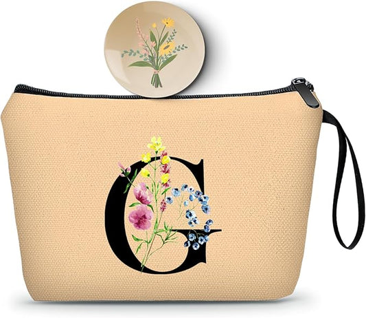 SEAMOON Maid of Honor Friendship Birthday Gifts for Women Her Aunt Sister Bridesmaid Coworkers Bride Personalized Makeup Cosmetic bag with Mirror Mothers Day Christmas Graduation G