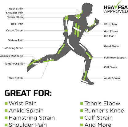 Herbal-Infused, Therapeutic Sports Tape – Stretchable, Breathable & Patented Medical Grade Kinesiology Tape for Natural Relief in Muscles, 20 Precut, 10” Strips