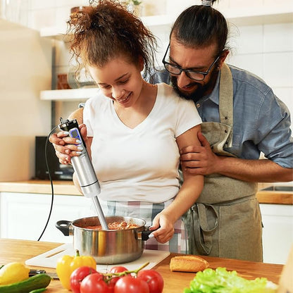 MuellerLiving Immersion Blender Handheld - 8 Speed Stainless Steel Electric Hand Blender, Emulsion Blender Stick Kitchen Gadget with Turbo Mode