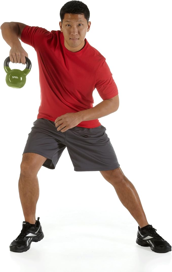 SPRI Kettlebell Weights Deluxe Cast Iron Vinyl Coated