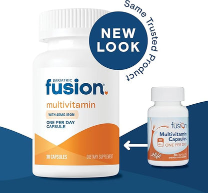 Bariatric Fusion One Per Day Bariatric Multivitamin with Iron | Easy to Swallow Capsule | Vitamin for Bariatric Surgery Patients | Gastric Bypass and Sleeve Gastrectomy | 30 Count | 1 Month Supply