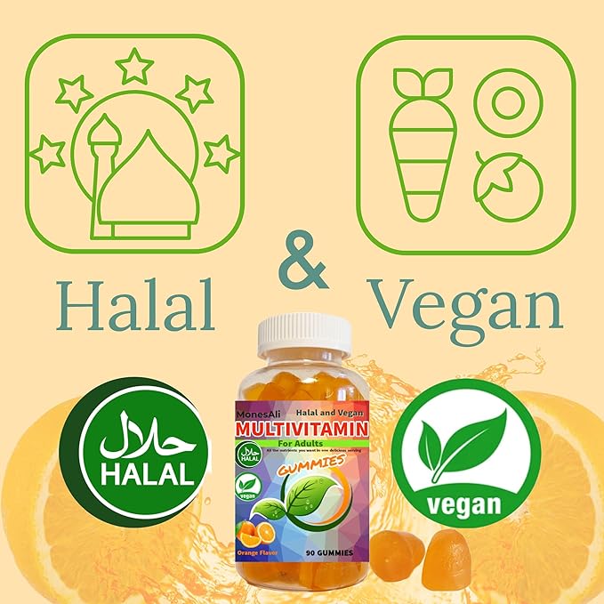 Multivitamin Vitamin Gummies, Vegan Friendly, Halal Multivitamin, Supplements for Men, Vitamins for Women, Gummy Vitamins for Women, Daily Vitamins