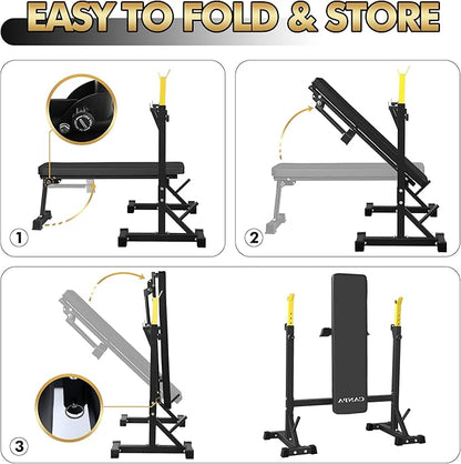Bench Press, CANPA Olympic Weight Bench with Squat