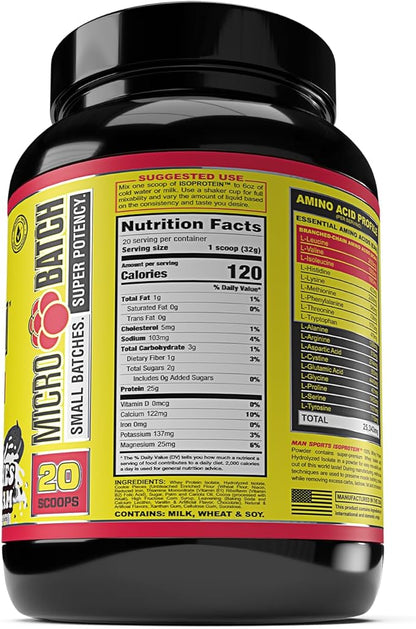 MAN Sports New Flavor ISO-Protein Hydrolyzed 100% Pure Whey Protein Isolate Powder, Cookies and Cream, 1.42 Pounds (20 Days Supply)