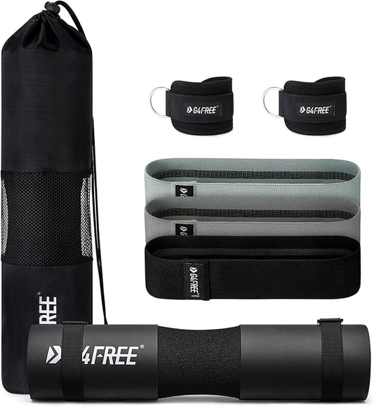 G4Free 7pcs Barbell Pad Set for Squat 2 Gym 3 Hip