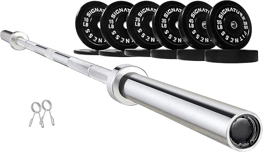 Signature Fitness 2" Olympic Bumper Plate Weight Plates 7FT Olympic