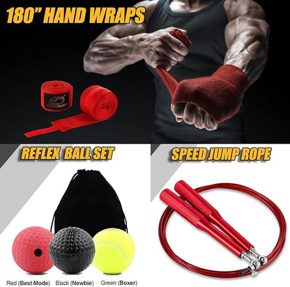 Prorobust Punching Bag for Adults, 4ft PU Heavy Boxing Bag Set with 12OZ Gloves for MMA Kickboxing Boxing Karate Home Gym Training (Unfilled)