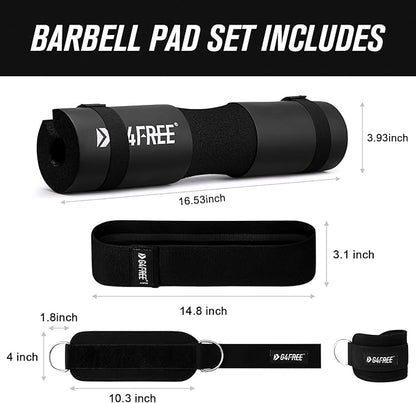 G4Free 7pcs Barbell Pad Set for Squat 2 Gym 3 Hip