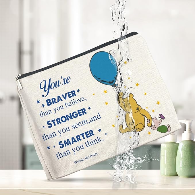 YeleY Friendship Inspirational Winnie the Pooh for Women Winnie the Pooh Cosmetic Makeup Bag for Teens Women Friends Sisters Daughter