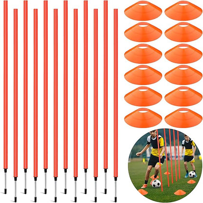 Leyndo 28 Pcs 6ft Agility Training Poles Agility