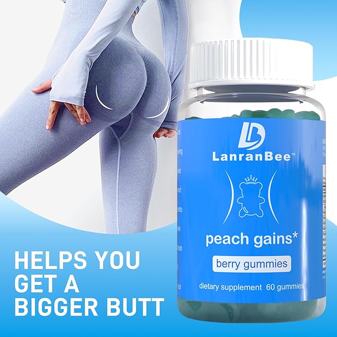 Booty Gummies | Bum Support Gummies for Women | Workout Enhancement |Vitamins for Women | Lift Hip line| Natural Botanical Blend | Berry Flavored | Womens Fitness Supplement (60 Count)