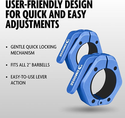 DMoose Fitness Barbell Clips 2" (Pair) - Quick