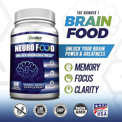 Brain Supplements for Memory and Focus - Ginko Biloba Capsules Brain Booster Supplement with B1, Folic Acid & Calcium - Memory Supplements for Cognitive Function & Brain Health 3 Bottles