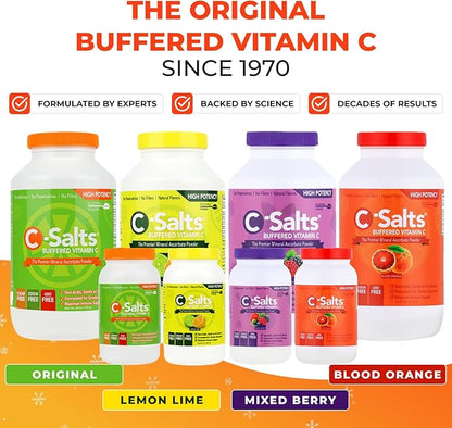 4000mg Vitamin C Powder Supplement - 100% Pure Buffered Powdered Drink with Ascorbate C - Potent Immune Support, Stomach-Friendly Absorption, Organic, Vegan, Sodium & Sugar-Free, Original 26oz