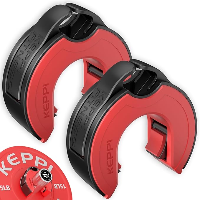 Barbell Clips, C-Shape Barbell Clamps for Weight Lifting Bar, Fast Lock/Removal Weight Clips Barbell Collars 2 Inch Olympic Gym Equipment