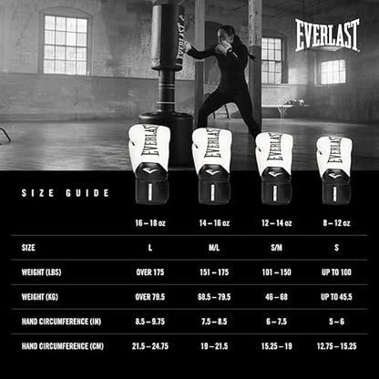 Everlast Elite 2 Boxing Gloves, Pro Training Gloves for Men and Women, Secure Fit Hook and Loop Closure & Ventilation, Heavy Bag & Speedbag Training.