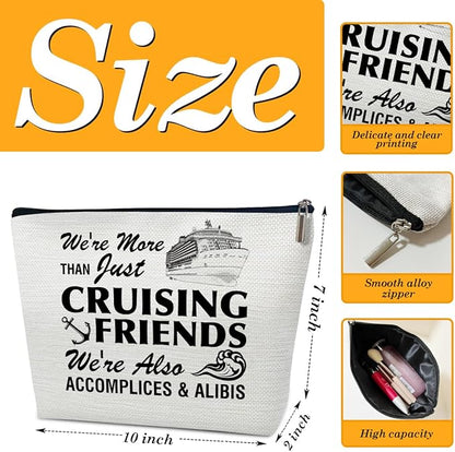 Funny Cruise Makeup Gift Bag, Cruise Lover Summer Vacation Gift, Toiletry Travel Cosmetic Bags With Zipper Organizer For Women Girl Mom Sister Friend