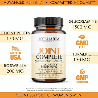 Glucosamine Chondroitin MSM Turmeric 2100mg – Joint Complete Capsules, Advanced Strength Joint Support Supplement for Adults Hands Back Knee Mobility – Bone & Joint Health Supplements for Men & Women