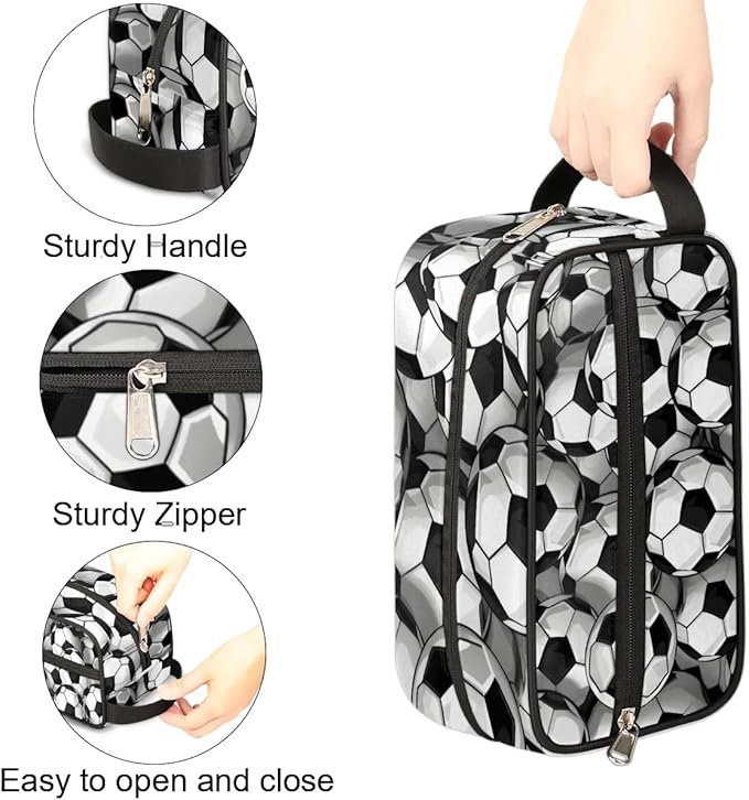 Soccer Travel Cosmetic Bag for Boy Men,Hanging Toiletry Bag,Waterproof Makeup Bag,Approved Hygiene Bag Shave Dopp Kit Organizer for Toiletries Shower Bathroom Carry-on Accessories Gifts