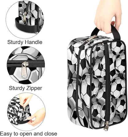 Soccer Travel Cosmetic Bag for Boy Men,Hanging Toiletry Bag,Waterproof Makeup Bag,Approved Hygiene Bag Shave Dopp Kit Organizer for Toiletries Shower Bathroom Carry-on Accessories Gifts