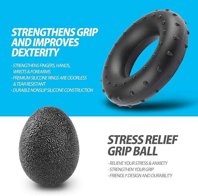 Grip Strength Trainer Kit with Counter (5 Pack)