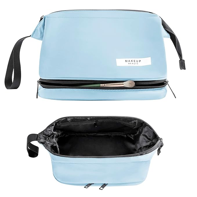 Travel Makeup Bag Cosmetic Bag Makeup Bag Toiletry bag for women and men (Large Blue)