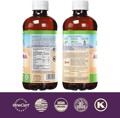 Lily of the Desert Aloe Vera Gel - Inner Fillet Thicker Consistency Aloe Vera Drink with Natural Vitamins,Digestive Enzymes for Gut Health, Stomach Relief, Wellness, Glowing Skin, 32 Fl Oz (Pack of 2)