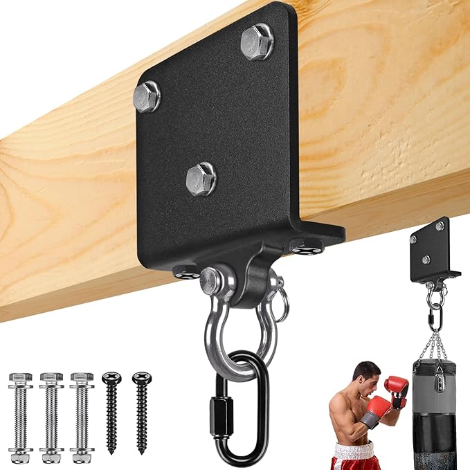 Dolibest Heavy Punching Bag Hanger, I-Beam Mount for Boxing Muay Thai, Wood Beam Hook for Weight Strength Training Systems, Aerial Yoga & Hammock, Resistance Band (1000 LB Capacity)