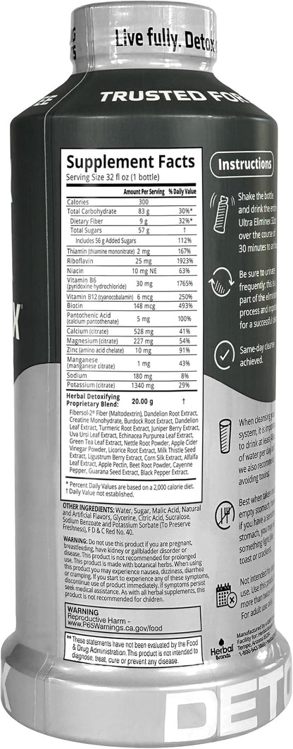 Herbal Clean - Ultra Eliminex, Premium 1 Step Ultimate Cleanse, Same-Day Detox, (Tropical Fruit, 32 fl oz)