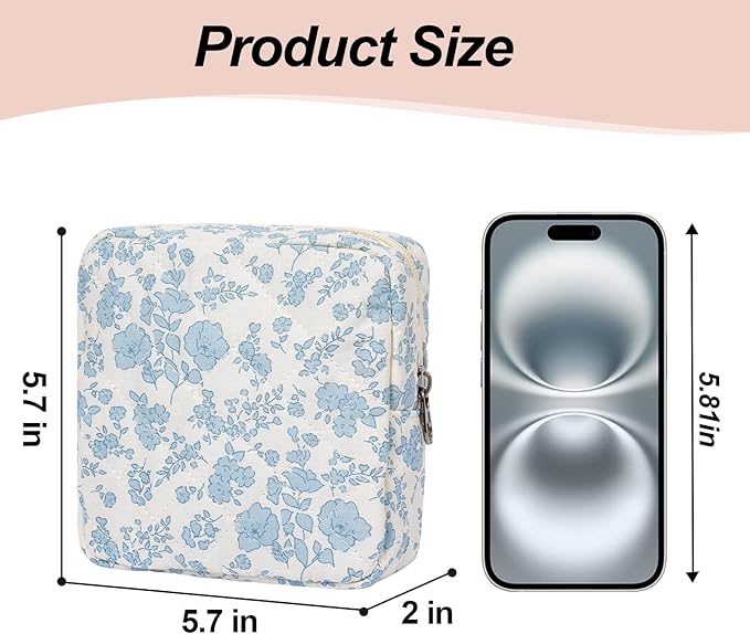 Small Makeup Bag for Purse,Quilted Cosmetic Pouch, Mini Make up Bags with Compartments Inside, Cute Cosmetic Organizer for Women, Travel Toiletry Bag