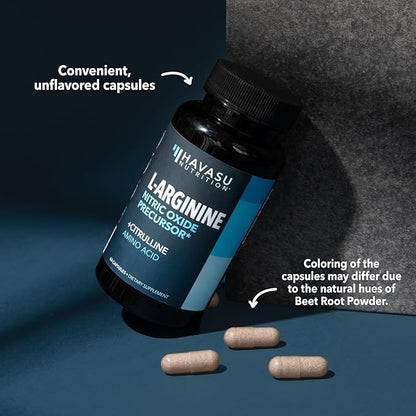 L-Arginine Capsules for Active Males - 120 Count, Non-GMO, 1200mg Blend of L Arginine and L Citrulline - Arginine Supplement for Enhanced Performance - L Arginine 1000mg for Muscle Support