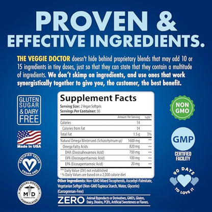 Vegan Prenatal Vitamins with DHA (60 Count) Omega-3 – Qwell Better Than Fish Oil, Brain Function – 820 Mg Algae DHA & EPA, Vegan Prenatal Vitamins with Vitamin E, Carrageenan-Free