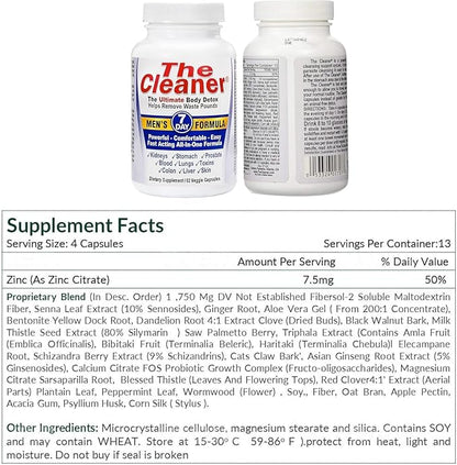 Centuryⁿ Syst𝐞ms The Cleaner Detox, 7-Day Complete Internal Cleansing Formula for Men, Support Digestive Health, 52 Vegetarian Capsules
