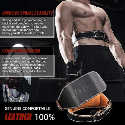 Genuine Leather Weight Lifting Belt for Men Gym