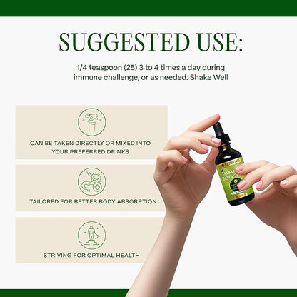 Go Nutrients Immune Boosters for Adults and Kids - Immune Support Supplement with Echinacea Goldenseal & More - 7 in 1 Immunity Supplement - Fast Acting for Onset of Symptoms - 2.0 oz. | 48 Servings