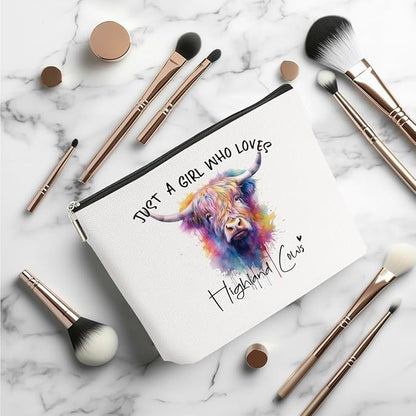 Cow Gifts for Women, Western Makeup Bag Cow Print Stuff Cosmetic Bag Travel Organizer Bags Makeup Pouch, Christmas Birthday Animal Lovers Gifts for Women Girls Friends