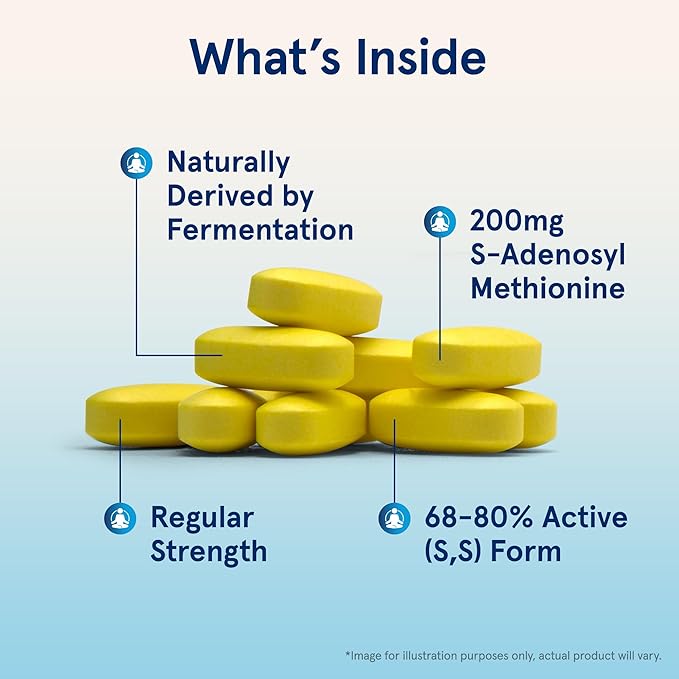 Jarrow Formulas® SAMe 200 mg, Supports Joint Health, Liver Function, Brain Metabolism, 60 Tablets, Up To A 60 Day Supply