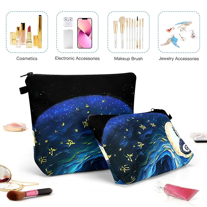 Noozion Large Makeup Bag Cosmetic Bag for Women Travel Bags Makeup Pouch for toiletries Water Resistant Girls Gift