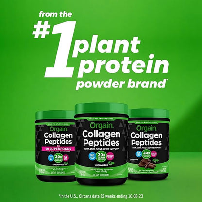 Orgain Keto Collagen Protein Powder, Vanilla - 10g Grass Fed Hydrolyzed Collagen Peptides for Women & Men, Type I & III, 5g MCT Oil - Hair, Skin, Nail, & Joint Support, Non-GMO, Gluten Free - 0.88lb