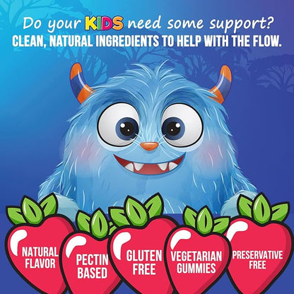 Fiber Gummies for Kids Supplement - Daily Prebiotic Fiber for Kids, Supports Regularity, Digestive Health & Immune Support, Nature's Plant Based Chicory Root Vitamins, Vegan, Berry Flavor, 120 Gummies