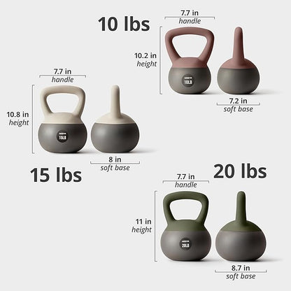 Soft Kettlebells with Cushioned Impact-Resistant Base and Anti-Slip