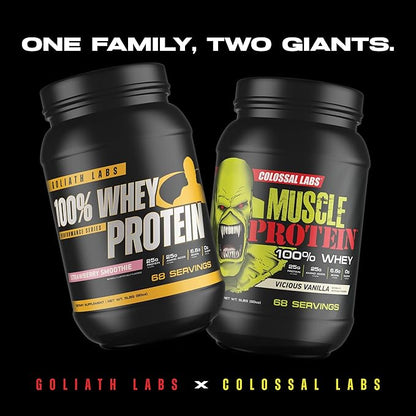 Goliath Labs 100% Whey Protein Powder Isolate – Fast-Absorbing Workout Supplement for Men & Women – 25g Protein, 5.5g BCAAs– Lean Muscle Growth & Recovery – 5 lbs/68 Servings (Peanut Butter Chocolate)