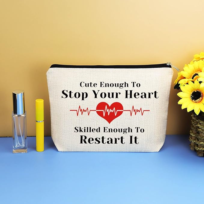 Nurses Gift Makeup Bag for Women Nurse Practitioner Gifts Cosmetic Bag Nurses Week Appreciation Gifts for Doctor Nurse Girlfriend Wife Valentines Gifts Nursing Student Graduation Gifts Make Up Bag