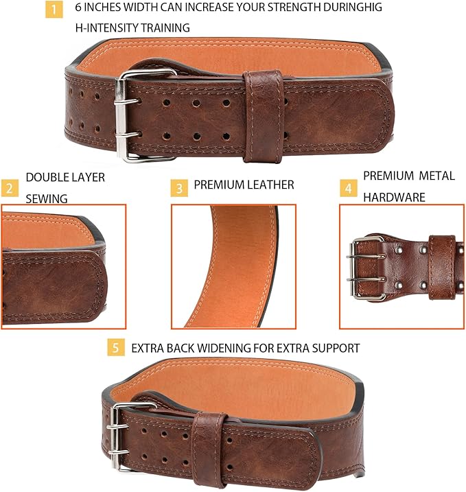 Weight Lifting Belt Gym Fitness 4â€ Padded Support,10 Adjustable