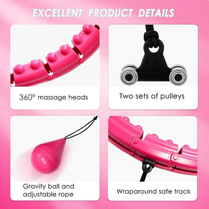 Brebon Weighted Hoola Exercise Fit Hoops Plus Size 2 in 1 Weight 24 Detachable