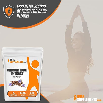 BulkSupplements.com Chicory Extract Powder - Chicory Root Supplement, Chicory Root Powder - Fiber Supplement, Gluten Free, 5g per Serving, 500g (1.1 lbs) (Pack of 1)