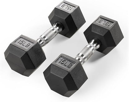 Marcy Rubber Hex Dumbbell Sold in Pairs - Available for 5lb - 20lb