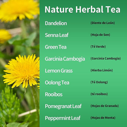 Herbmood 30 Day Detox Tea for body Cleanse, Te de Diente de Leon & cola de caballo Organico Natural, Limpieza de Colon y Desintoxicar, Digestive Health, Edema & Bloating Relief for Women, 30 Bags