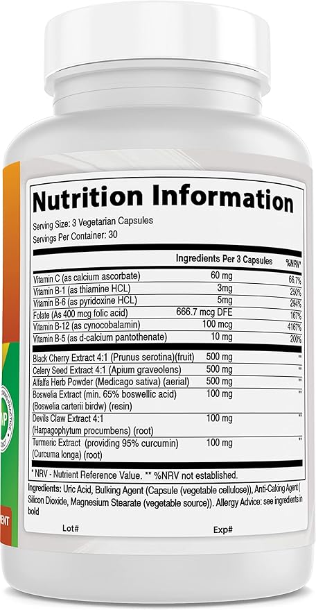 Best Naturals Uric Acid Cleanse Vitamins for Men and Women - 90 Veggie Capsules (90 Count (Pack of 1))